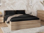 Łóżko DM1 140x200 Sonoma ze stelażem metalowym podnoszonym i pojemnikiem