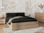 Łóżko DM1 140x200 Sonoma ze stelażem metalowym podnoszonym i pojemnikiem