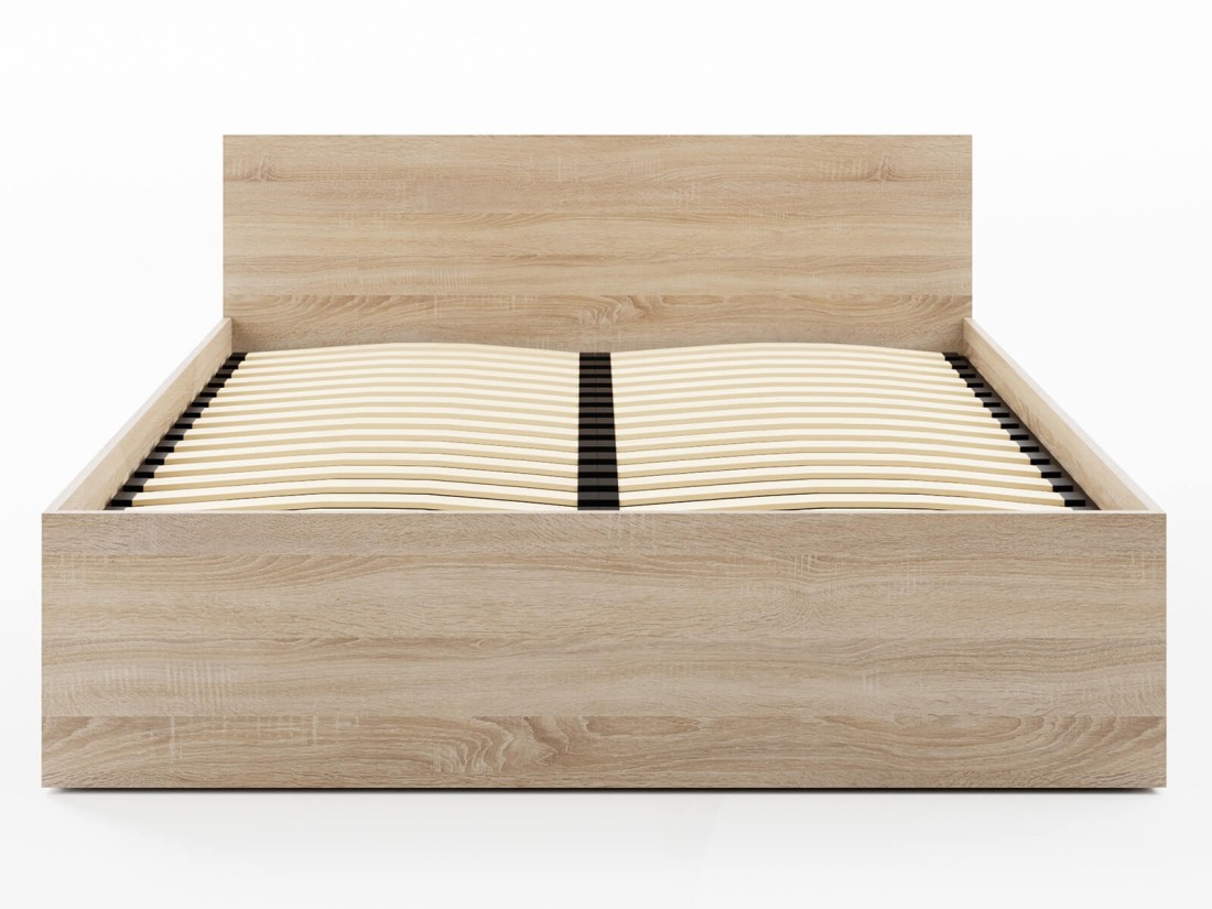 Łóżko DM1 160x200 Sonoma ze stelażem metalowym podnoszonym i pojemnikiem