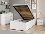 Łóżko DM1 90x200 Białe ze stelażem metalowym podnoszonym i pojemnikiem