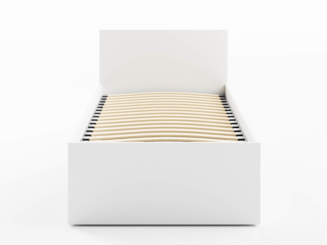 Łóżko DM1 90x200 Białe ze stelażem metalowym podnoszonym i pojemnikiem