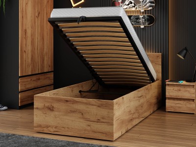 Łóżko DM1 90x200 Craft ze stelażem metalowym podnoszonym i pojemnikiem
