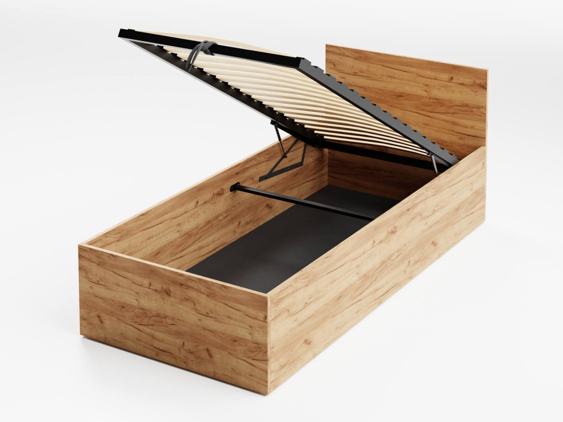 Łóżko DM1 90x200 Craft ze stelażem metalowym podnoszonym i pojemnikiem