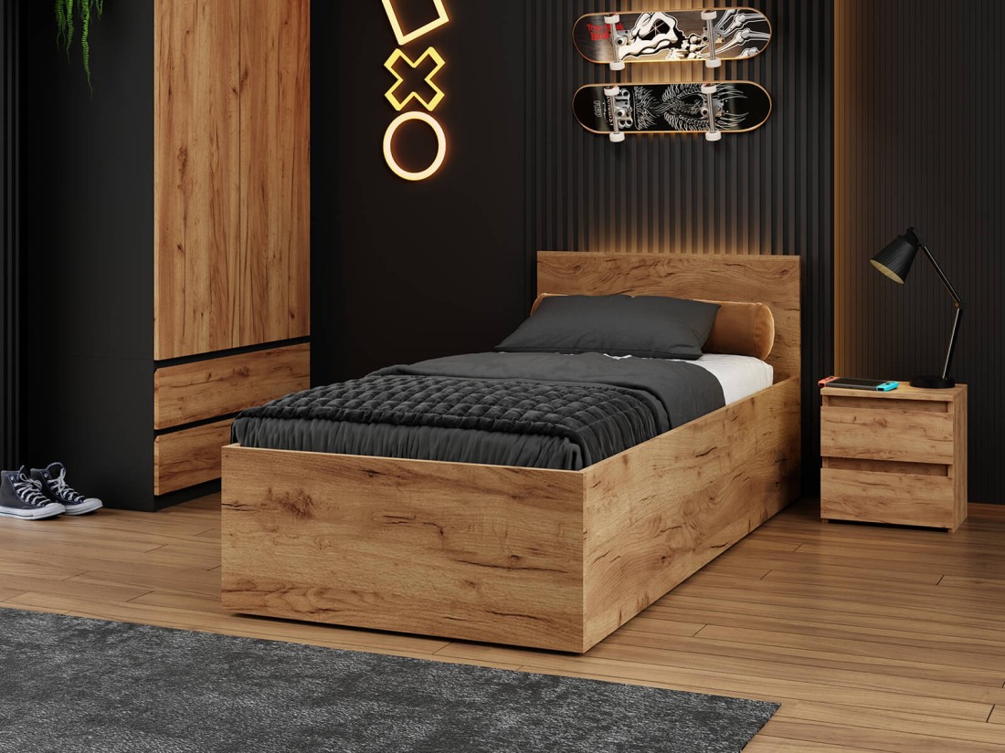 Łóżko DM1 90x200 Craft ze stelażem metalowym podnoszonym i pojemnikiem