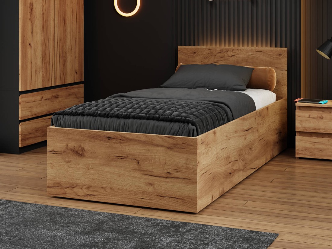 Łóżko DM1 90x200 Craft ze stelażem metalowym podnoszonym i pojemnikiem