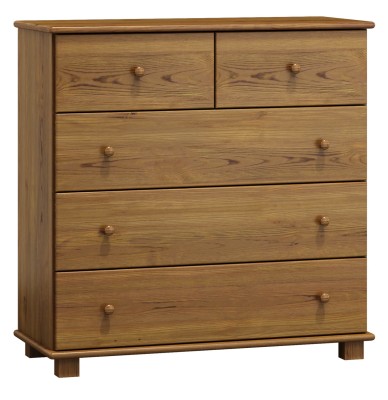 OUTLET - Komoda sosnowa drewniana 5s g47 dąb 