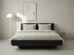 Łóżko lewitujące 140x200 czarne DM2 z płyty meblowej