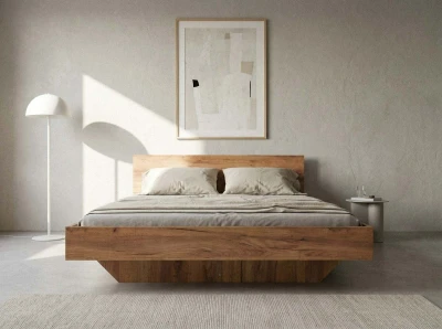 Łóżko lewitujące 180x200 dąb craft DM2 z płyty meblowej 