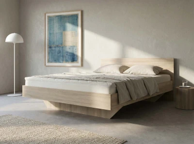 Łóżko lewitujące 120x200 dąb sonoma DM2 z płyty meblowej