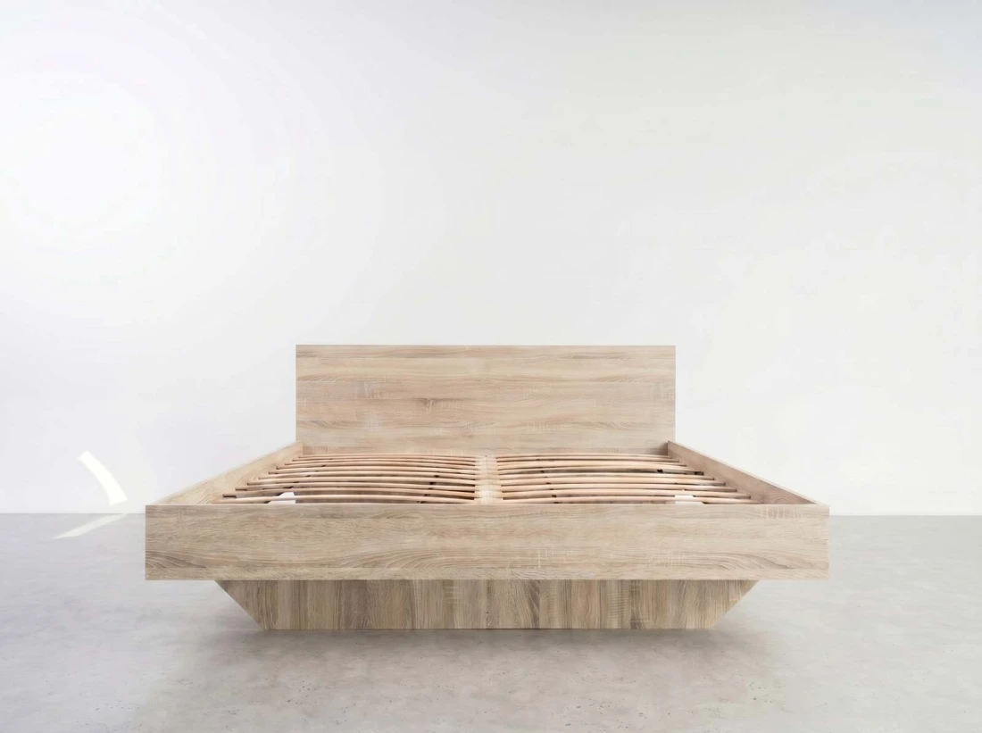Łóżko lewitujące 160x200 dąb sonoma DM2 z płyty meblowej