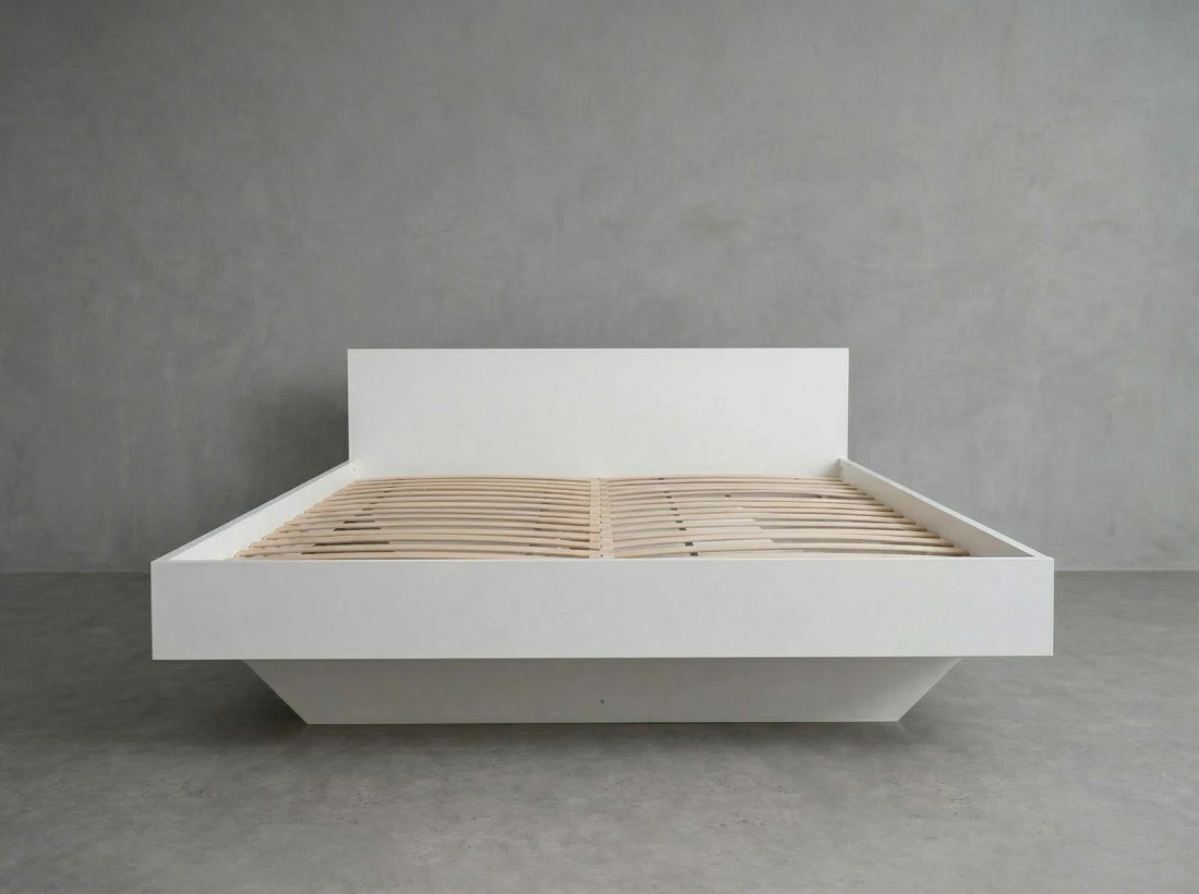 Łóżko lewitujące 120x200 białe DM2 z płyty meblowej