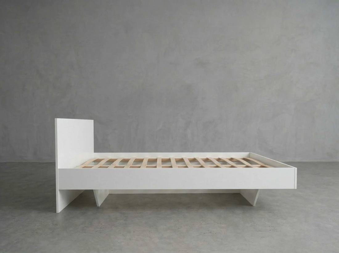 Łóżko lewitujące 180x200 białe DM2 z płyty meblowej