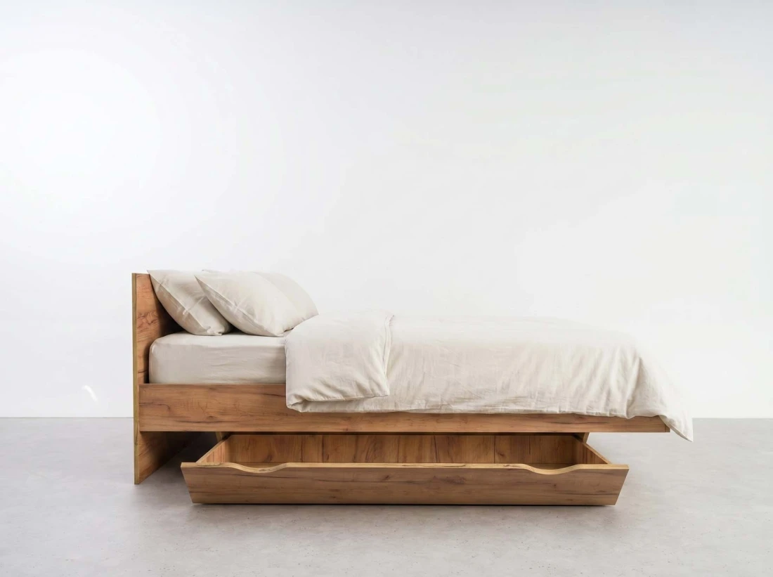 Łóżko lewitujące 140x200 dąb craft DM2 z płyty meblowej