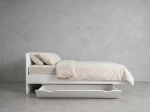 Łóżko lewitujące 140x200 białe DM2 z płyty meblowej