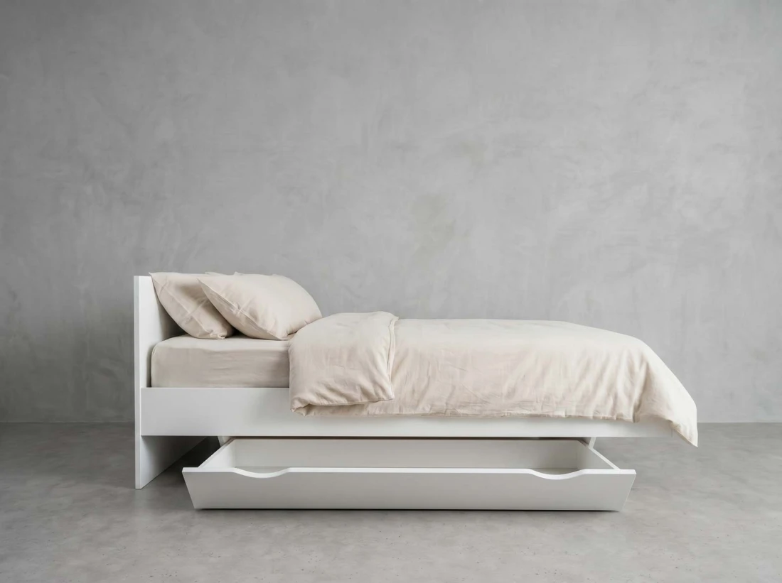 Łóżko lewitujące 180x200 białe DM2 z płyty meblowej
