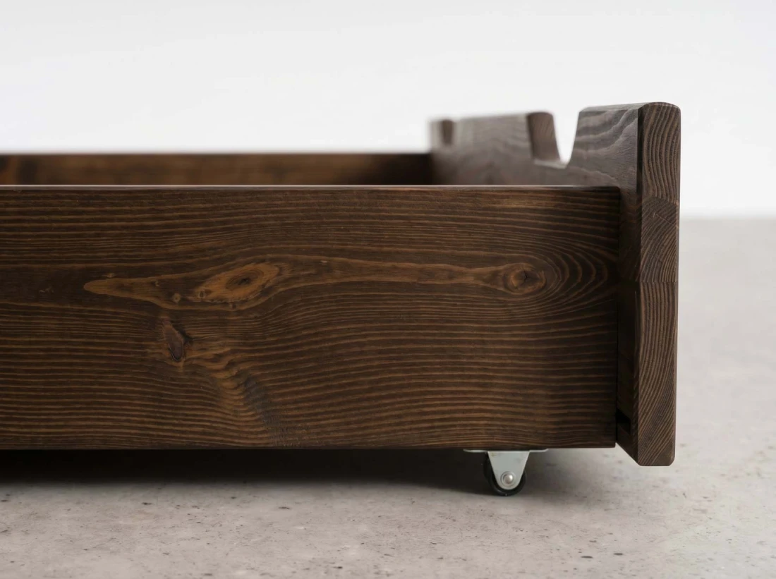 Szuflada pod łóżko sosnowa 198cm orzech