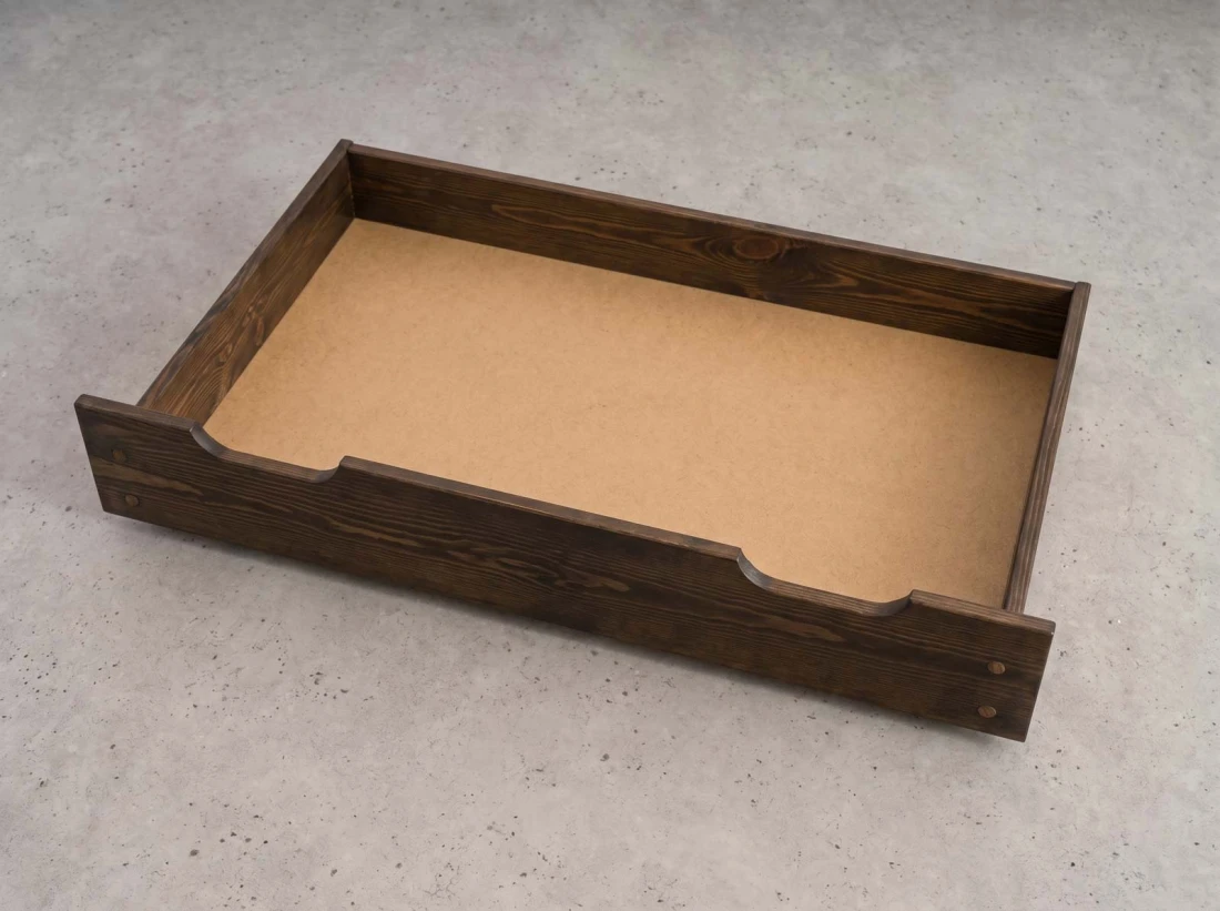 Szuflada pod łóżko sosnowa 98cm orzech