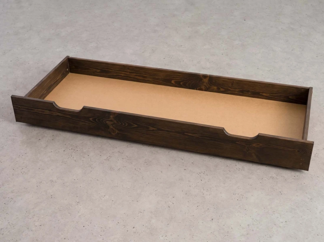 Szuflada pod łóżko sosnowa 150cm orzech