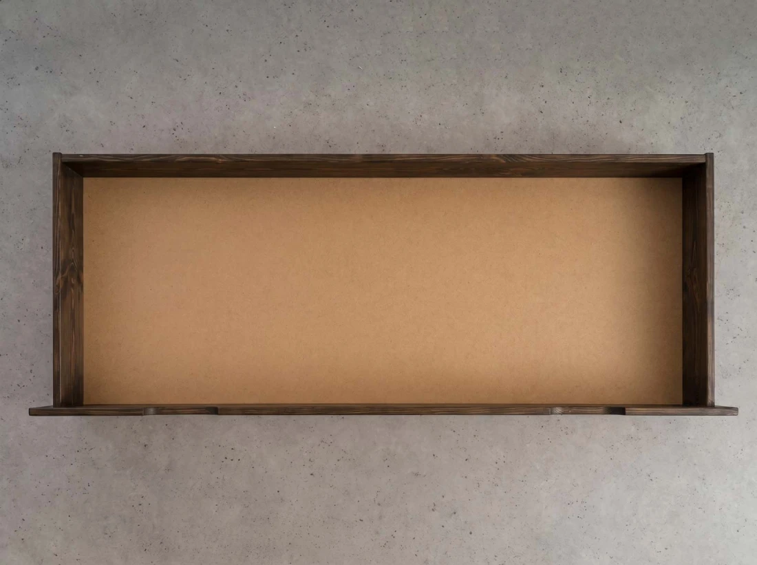 Szuflada pod łóżko sosnowa 150cm orzech