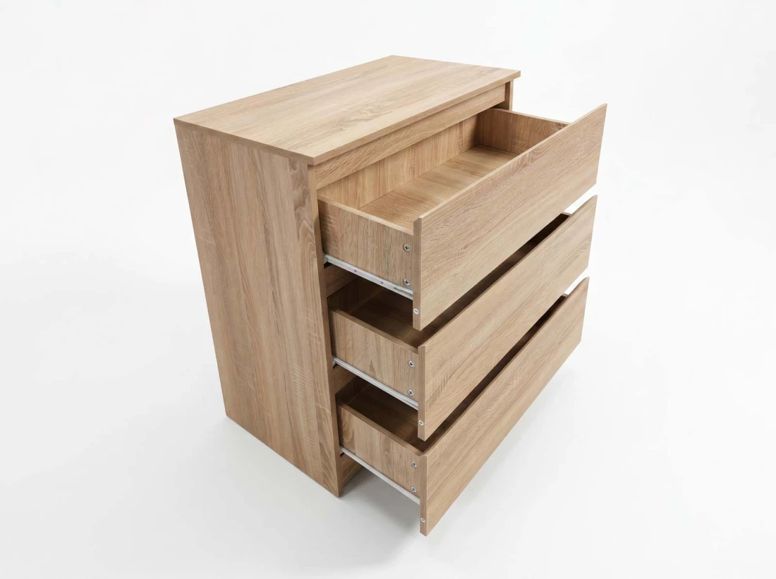 Komoda z płyty meblowej 3S 70x77 cm Fabio Sonoma 