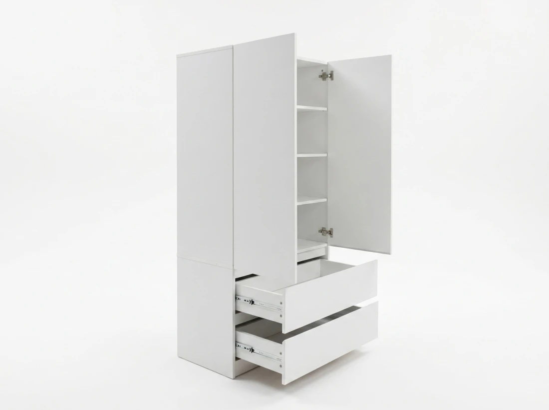 Szafa dwudrzwiowa z płyty meblowej 90x180 cm Fabio Biała