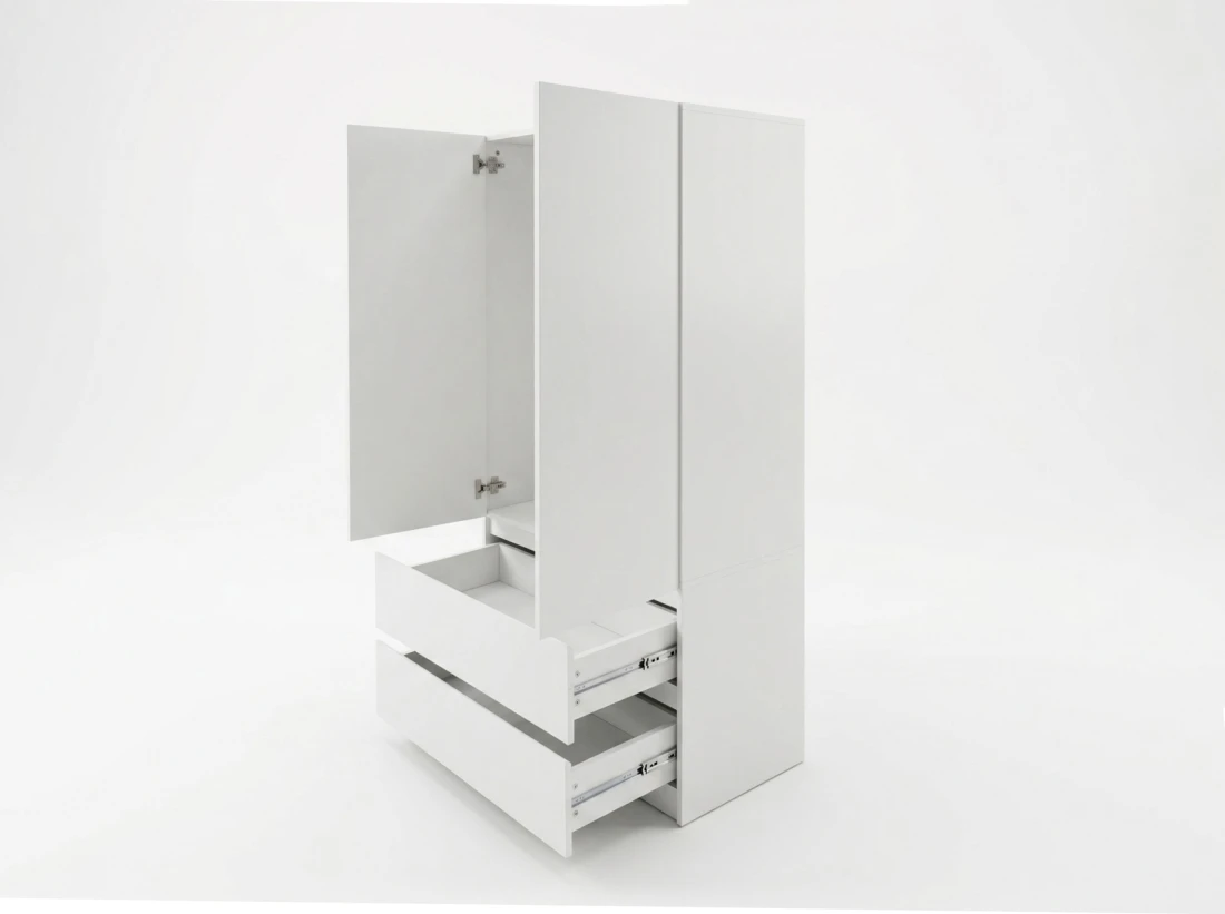 Szafa dwudrzwiowa z płyty meblowej 90x180 cm Fabio Biała