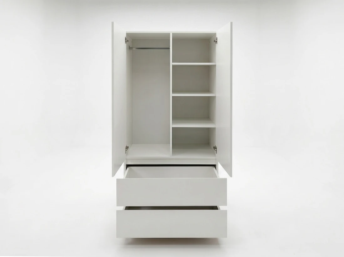 Szafa dwudrzwiowa z płyty meblowej 90x180 cm Fabio Biała