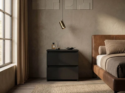 Szafka nocna 2S 40x40 cm Fabio Czarna