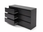 Komoda z płyty meblowej 6S 120x77 cm Fabio Czarna