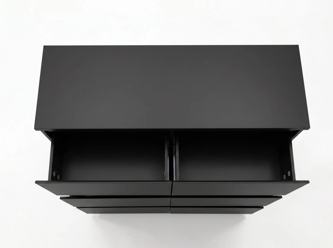 Komoda z płyty meblowej 6S 120x77 cm Fabio Czarna