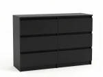 Komoda z płyty meblowej 6S 120x77 cm Fabio Czarna
