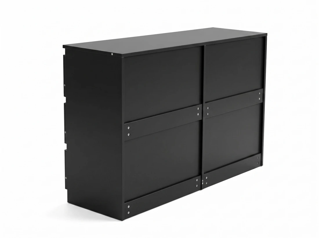 Komoda z płyty meblowej 6S 120x77 cm Fabio Czarna