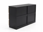Komoda z płyty meblowej 6S 120x77 cm Fabio Czarna + Craft