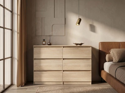 Komoda z płyty meblowej 6S 120x77 cm Fabio Sonoma