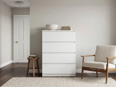 Komoda z płyty meblowej 4S 70x100 cm Fabio Biała