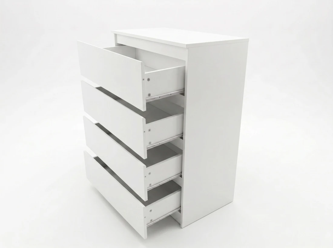 Komoda z płyty meblowej 4S 70x100 cm Fabio Biała