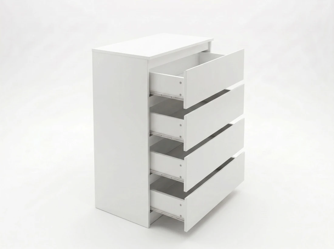 Komoda z płyty meblowej 4S 70x100 cm Fabio Biała