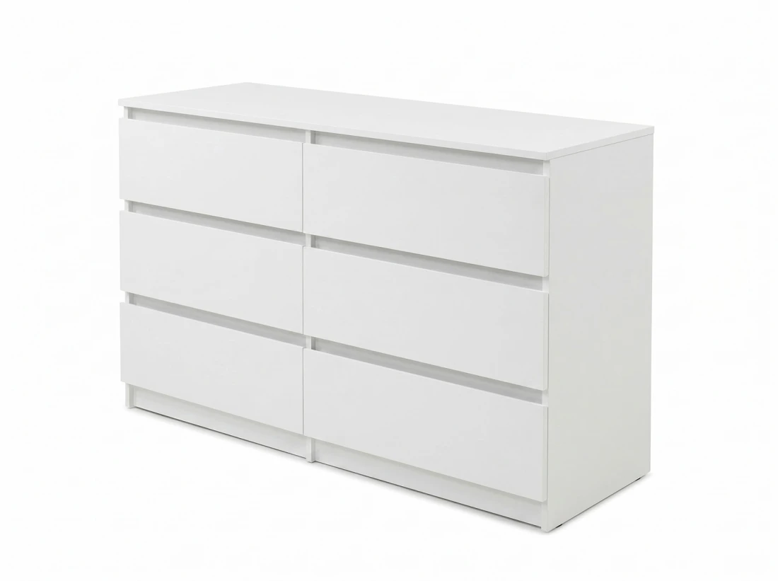 Komoda z płyty meblowej 6S 120x77 cm Fabio Biała