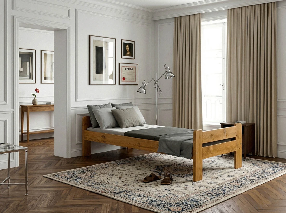 Outlet - Łóżko sosnowe Milena 90x200 dąb