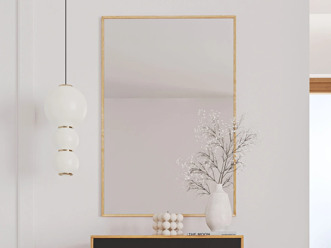 OUTLET - Lustro w dębowej ramie Taranto nr 4 dąb czysty olej 
