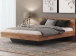Łóżko lewitujące 160x200 dąb craft + czarny DM2 z płyty meblowej