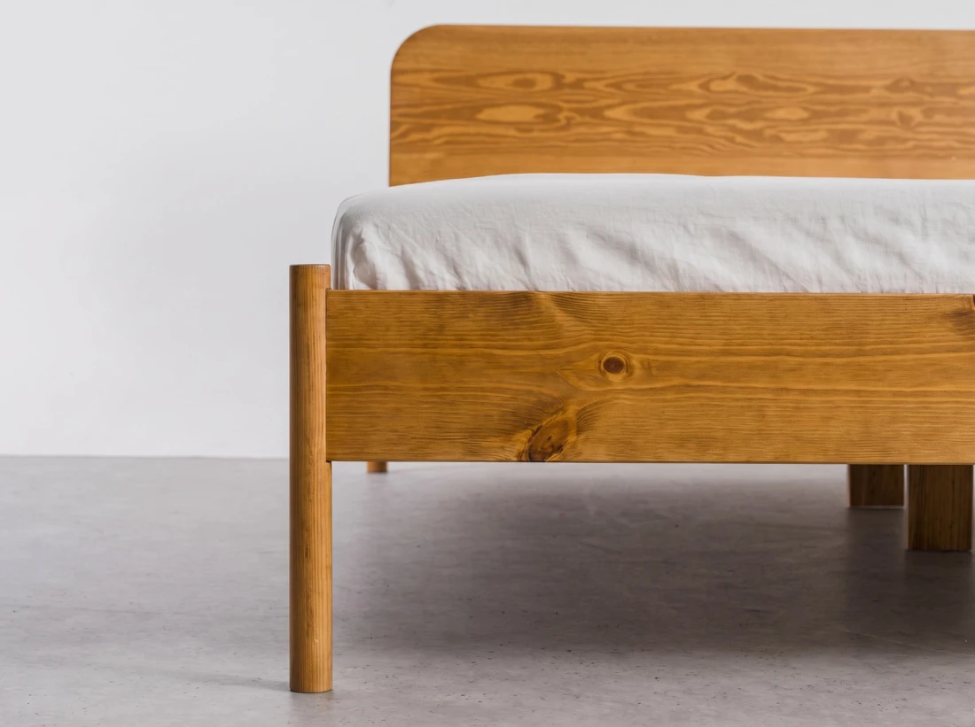 Łóżko drewniane sosnowe 120x200 Japandi dąb