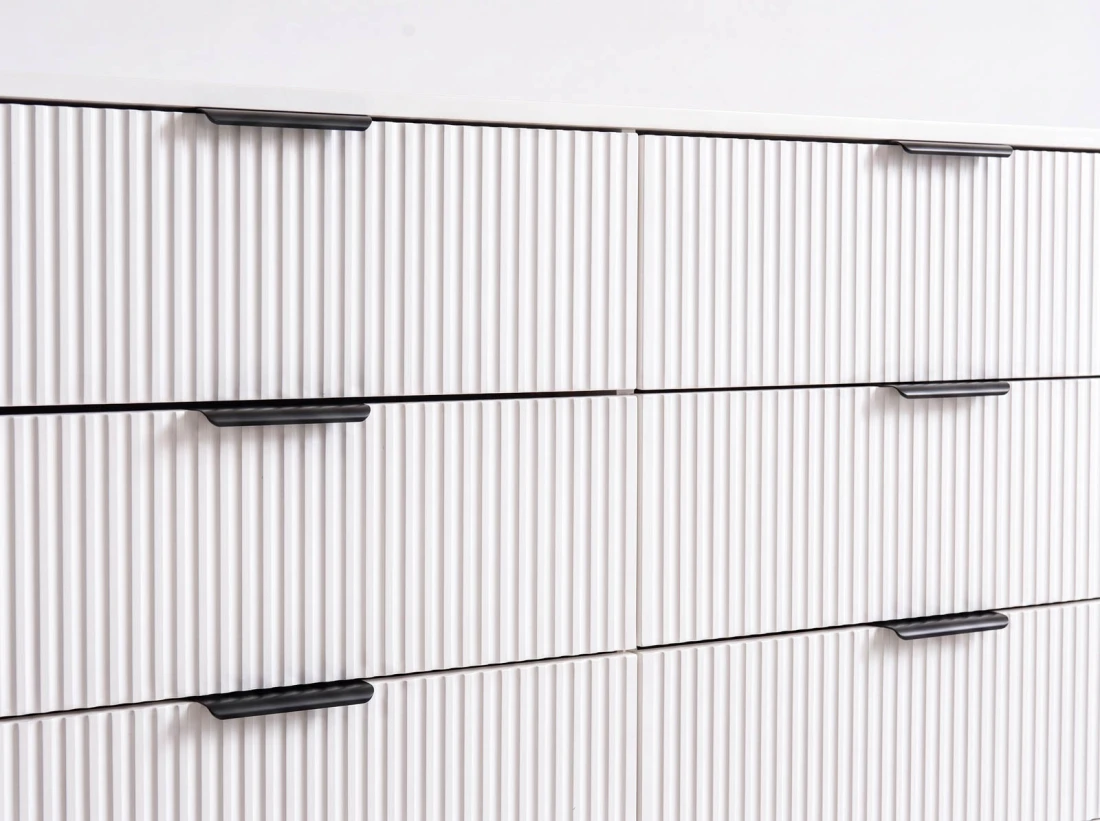 Komoda z szufladami 6S 118x39 cm Riff Biała