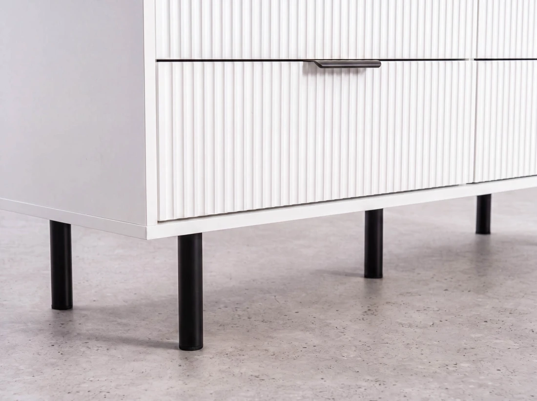 Komoda z szufladami 6S 118x39 cm Riff Biała
