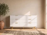 Komoda z szufladami 6S 118x39 cm Riff Biała