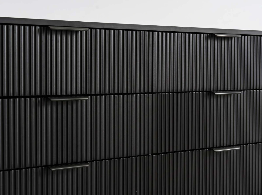 Komoda z szufladami 6S 118x39 cm Riff Czarna