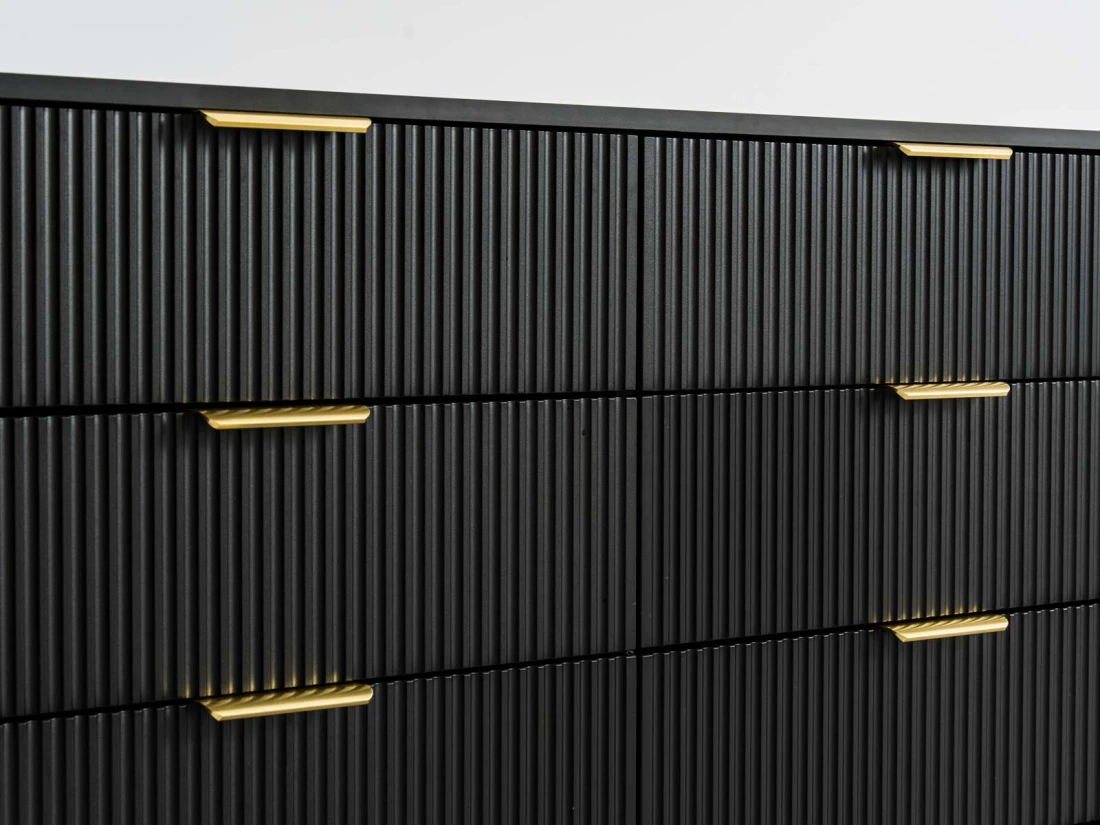 Komoda z szufladami 6S 118x39 cm Riff Czarna