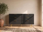 Komoda z szufladami 6S 118x39 cm Riff Czarna