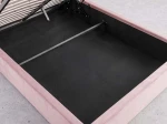 Łóżko dziecięce tapicerowane 120x200 z pojemnikiem i stelażem różowy Velvet Kids Line 3 Muszelka