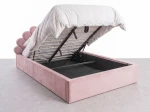 Łóżko dziecięce tapicerowane 120x200 z pojemnikiem i stelażem różowy Velvet Kids Line 3 Muszelka